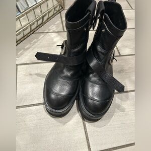 Sleek Black Leather Ankle Booties